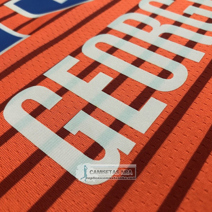 Camiseta Oklahoma City Thunder Paul George NO 13 Statement 2021 Naranja